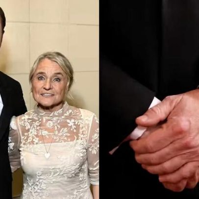 Leonardo DiCaprio faz rara aparição com a mãe no Globo de Ouro