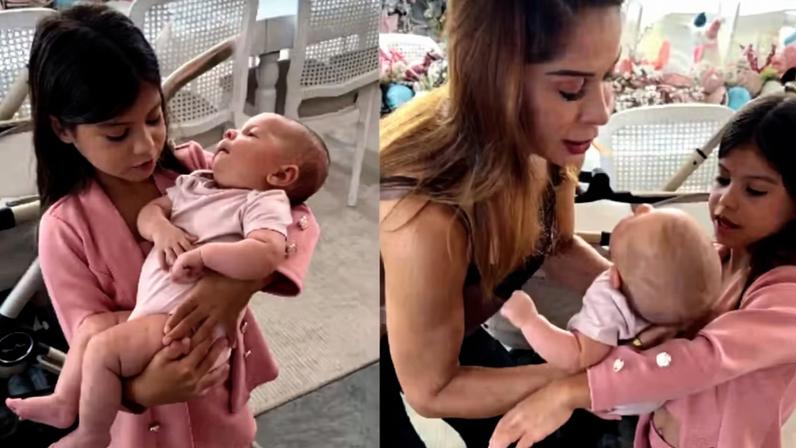Filhas de Maíra Cardi, Sophia e Eloah, surgem em momento fofo e derrete a web — Foto: Reprodução/Instagram