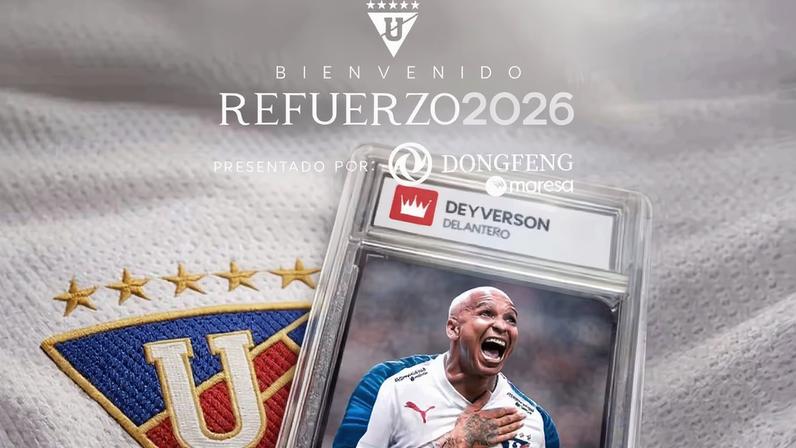 Deyverson é anunciado como reforço da LDU — Foto: LDU/Divulgação