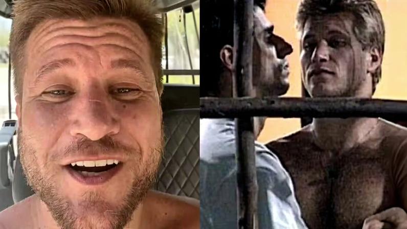 Diego Alemão e Alberto Cowboy disputaram longa Prova de Resistência no BBB 7 — Foto: Reprodução/Instagram