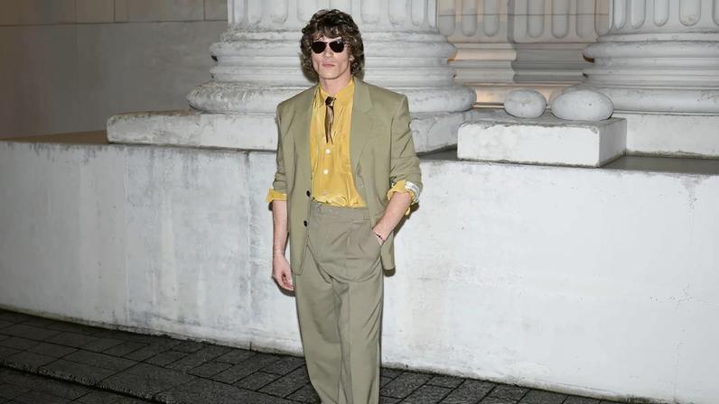 Connor Storrie and the “Heated Rivalry” cast hit the front row of the Saint Laurent menswear show in Paris on Tuesday.