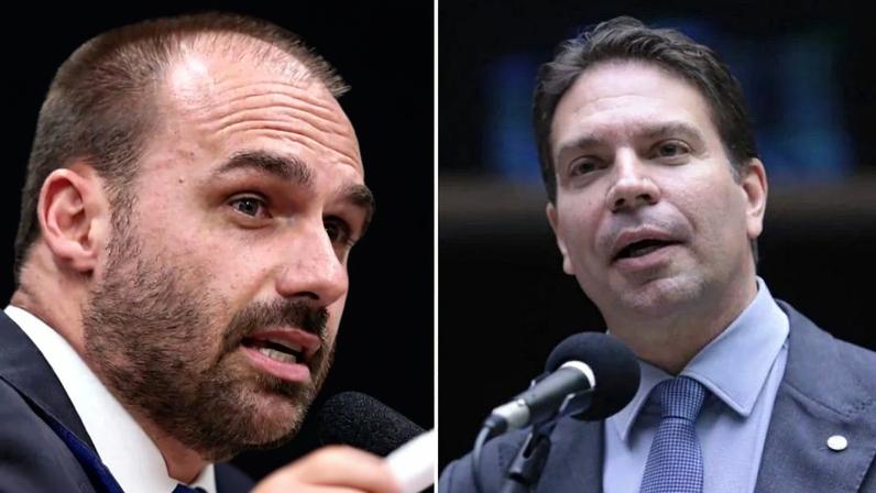 Os ex-deputados Eduardo Bolsonaro (SP) e Alexandre Ramagem (RJ). Fotos: Bruno Spada e Mário Agra/Câmara dos Deputados