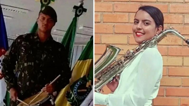 O soldado Kelvin Barros da Silva foi preso pelo feminicídio da cabo Maria de Lourdes Freire Matos. Fotos: Reprodução/Redes sociais
