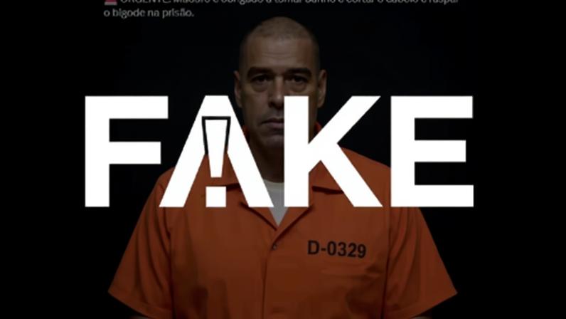 É #FAKE que foto mostre Maduro com roupa de presidiário, sem bigode e de cabeça raspada; trata-se de IA — Foto: Reprodução