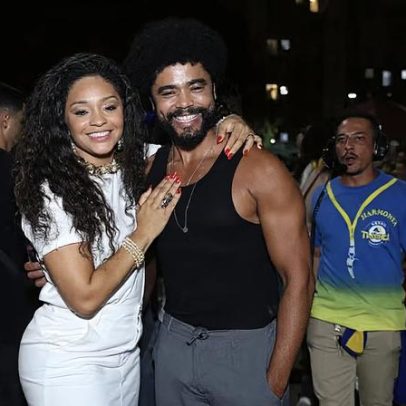 Juliana Alves e Diogo Almeida participam de noite de samba na Unidos da Tijuca
