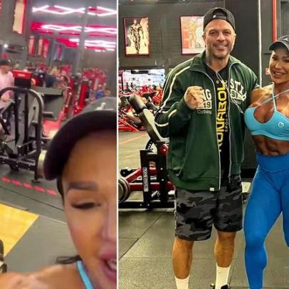 Gracyanne treina com o namorado e reencontra campeão do BBB 1