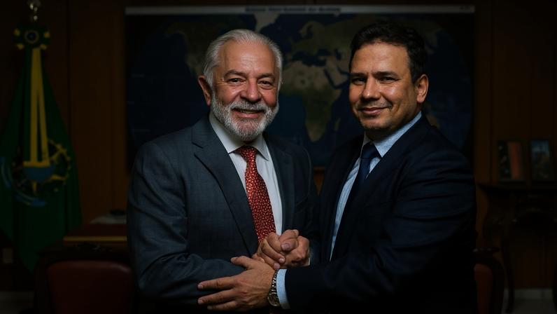 Lula e o novo ministro da Justiça e Segurança Pública, Wellington César Lima e Silva, após encontro no Palácio do Planalto, nesta terça-feira (13). — Foto: Ricardo Stuckert/PR