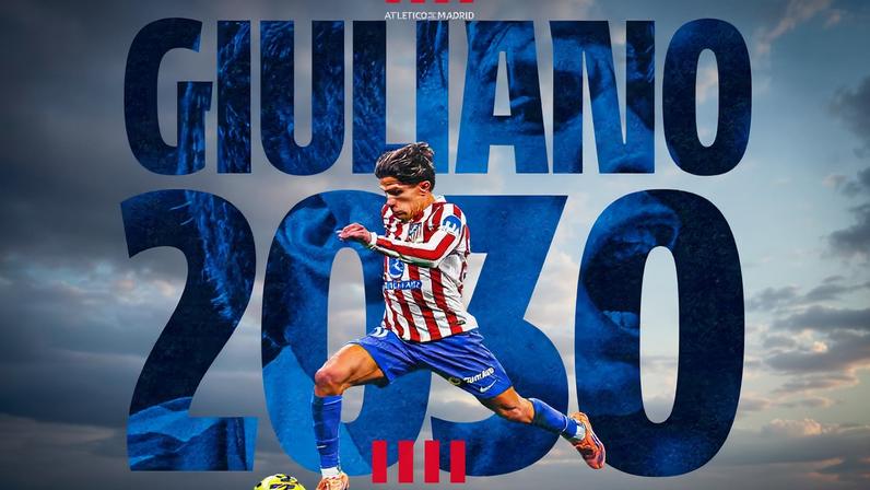 Giuliano Simeone renova com o Atlético de Madrid até 2030 — Foto: Reprodução / Atlético de Madrid