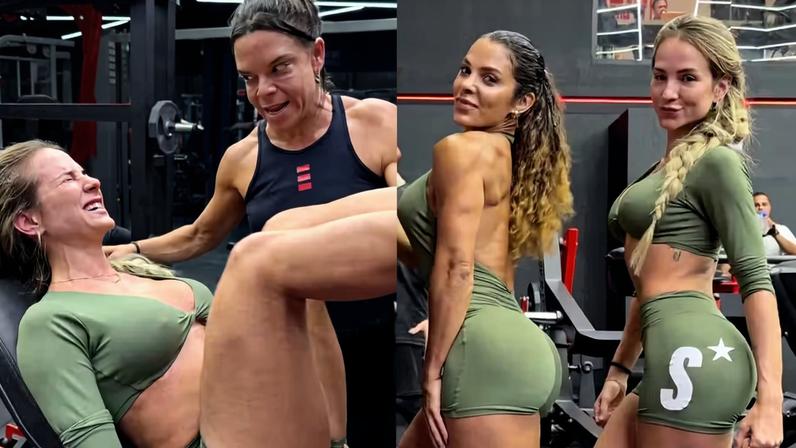 Gabi Martins treina com Carol Vaz ao lado de Monique Rizzeto — Foto: Paes Leme Produções & Assessoria/Divulgação