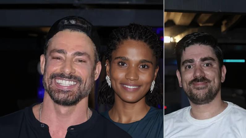 Cauã Reymond, Mariana Sena e Marcelo Adnet — Foto: Daniel Pinheiro/BrazilNews