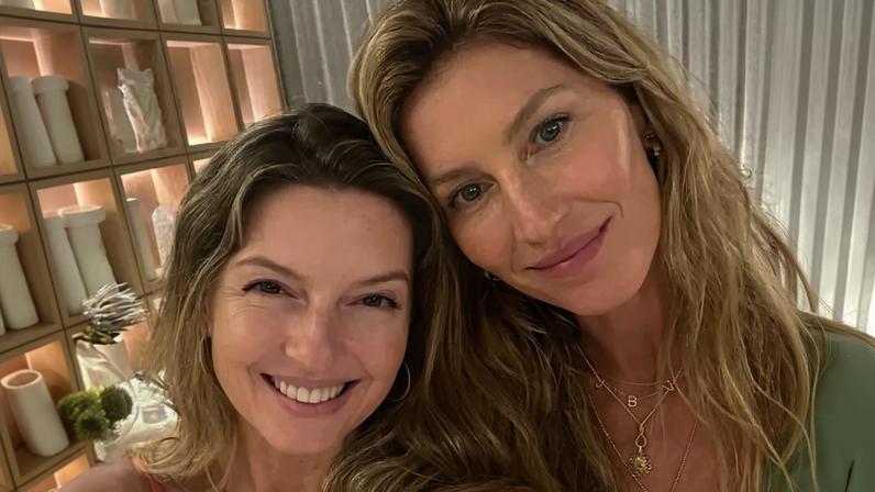 Gisele Bündchen shared a rare carousel of family photos featuring her twin sister, Patricia, her husband, Joaquim Valente, and her three children.