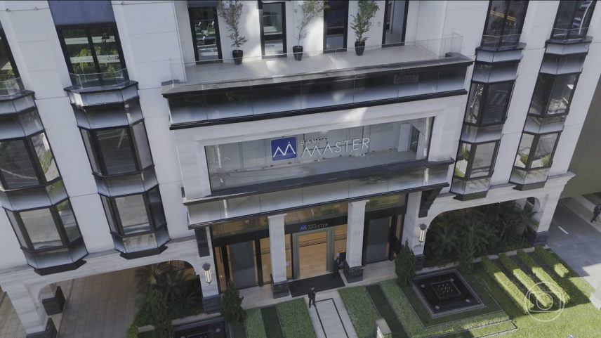 Sede do Banco Master, em São Paulo — Foto: Jornal Nacional/ Reprodução