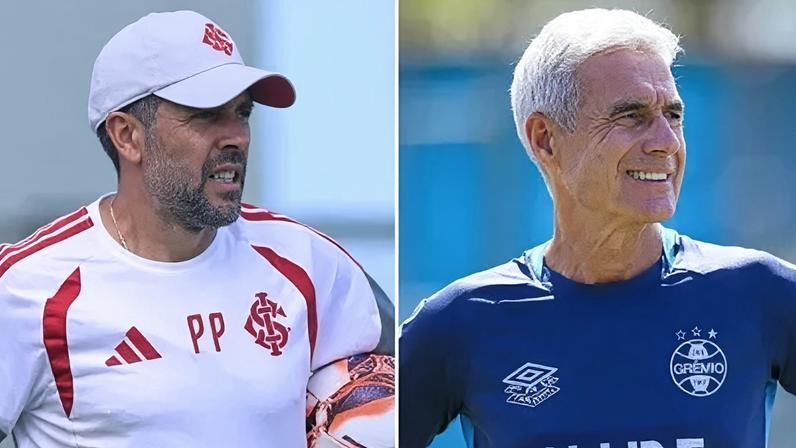 Técnicos Paulo Pezzolano, do Inter, e Luís Castro, do Grêmio