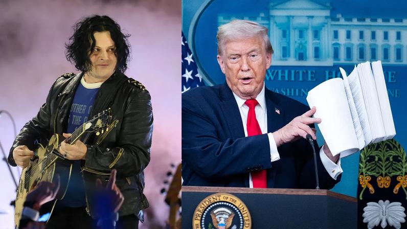 Jack White turned to comedy for his latest salvo against the president
