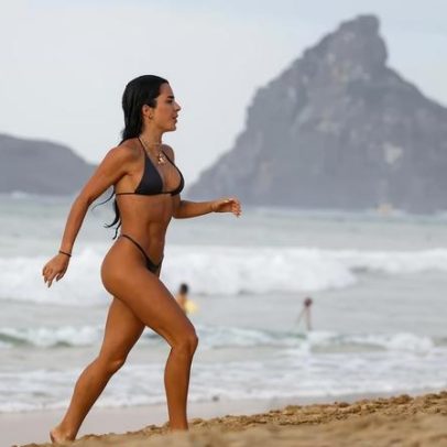 Jade Picon e André Lamoglia são vistos juntos em praia de Noronha