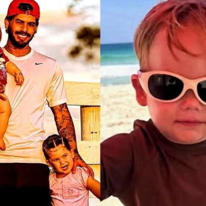 Zé Felipe viraliza ao exibir expressões dos filhos na praia