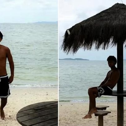 Juan Paiva curte férias com a filha na praia; fotos