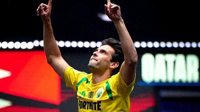 Kaká comemora gol de pênalti na Kings World Cup (Foto: Reprodução)