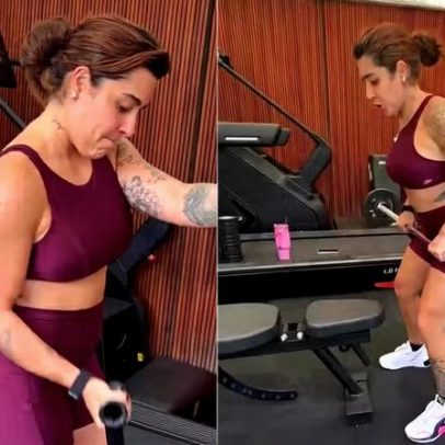 Lauana Prado, grávida, mostra treino com barriguinha