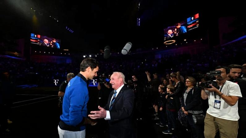 Rod Laver e Roger Federer (Foto: Laver Cup)