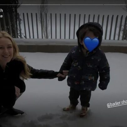 Lindsay Lohan posta foto rara do filho Luai, 2 anos, após festas em Dubai