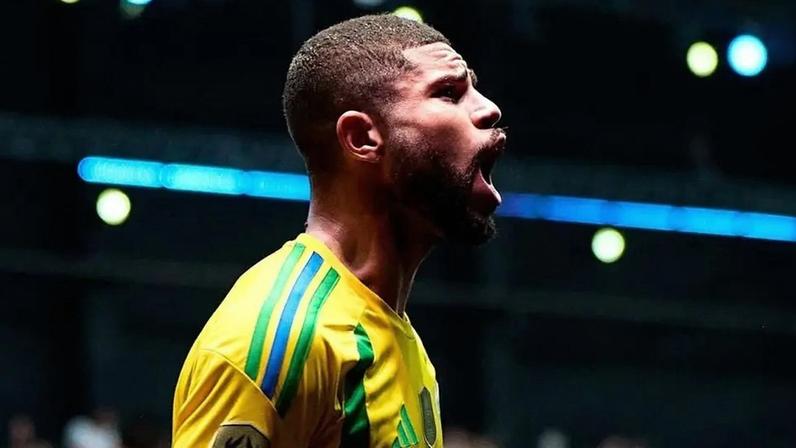 Lipão comemora gol da Seleção Brasileira (Foto: Reprodução)