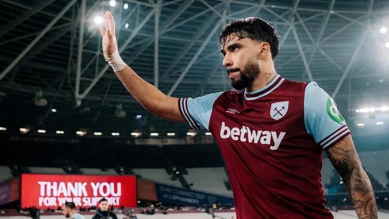 Lucas Paquetá em ação pelo West Ham (Foto: Patrick McDermott/AFP)