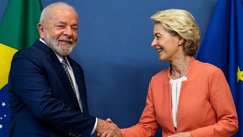 Lula e a presidente da Comissão Europeia, Ursula von der Leyen. (Foto: Ricardo Stuckert/Secom)