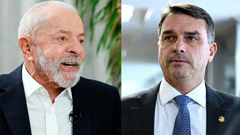 Pesquisa revela intenções de voto entre Lula e Flávio Bolsonaro para a Presidência.