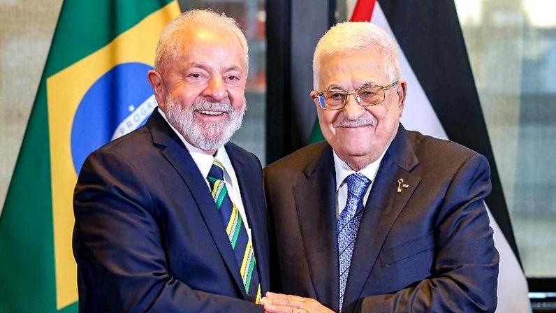 Lula e o presidente palestino, Mahmud Abbas