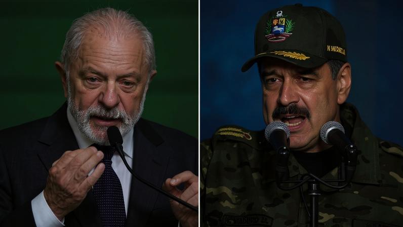 O presidente Lula e o presidente venezuelano Nicolás Maduro