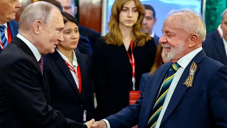 Os presidentes Vladimir Putin (Rússia) e Lula (Brasil). Foto: Ricardo Stuckert / PR