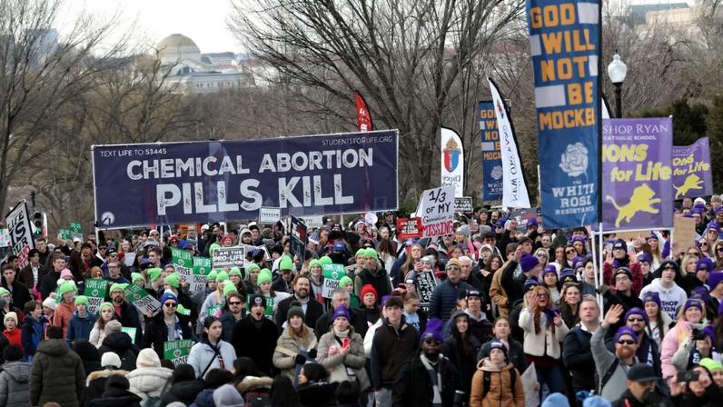 People attend the annual March for Life rally on January 23, 2026.