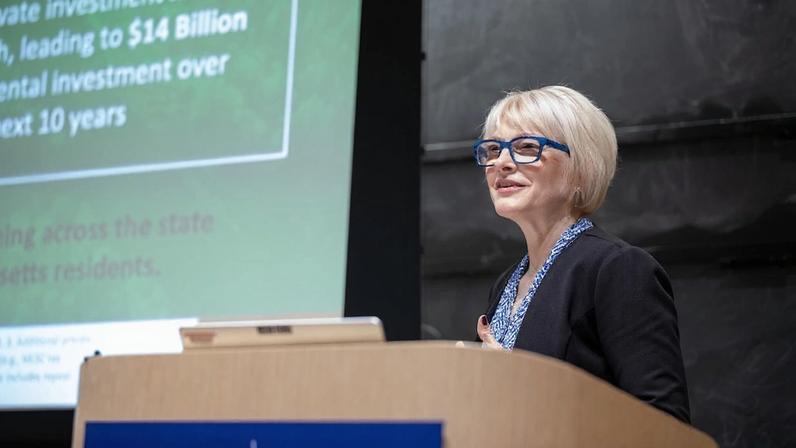Emily Reichert, CEO of the Massachusetts Clean Energy Center, explained how her organization is coupling economic development and innovation for clean energy and climate tech.
