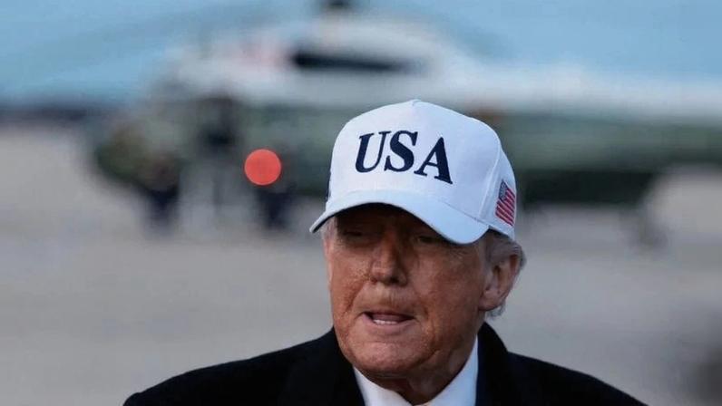 Presidente dos EUA, Donald Trump, na base aérea de Andrews, em Maryland