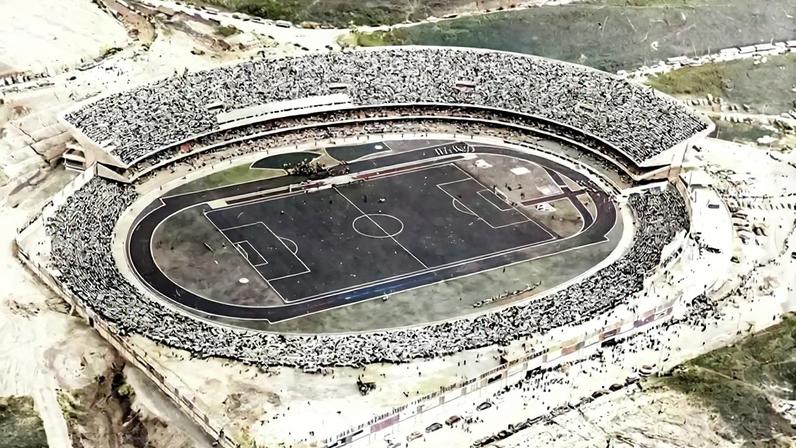 Vista do Estádio do Morumbi ainda em construção, símbolo da ambição e da persistência do São Paulo. (São Paulo FC)