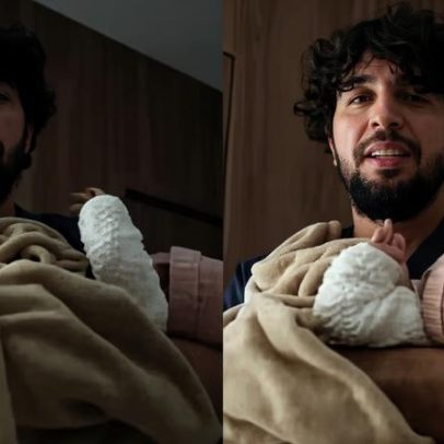 Nattan se desespera com choros de Zuza, filha com Kalimann