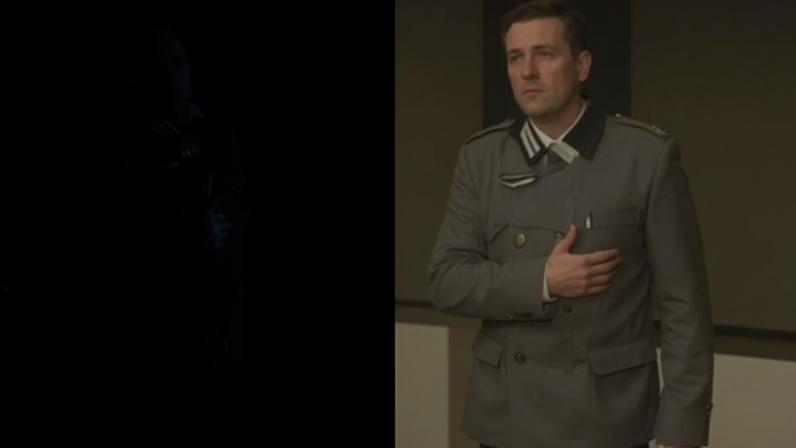 Adolescente em foto posada com o uniforme e, na segunda imagem, fazendo reverência com braço direito levantado. Créditos: Reprodução