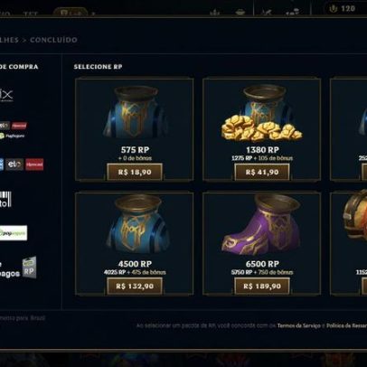 Preço do RP no LoL em 2026 é atualizado com novos valores