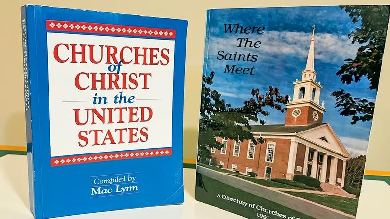 Past directories of Churches of Christ in the U.S. are displayed.