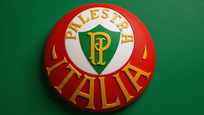 Escudos históricos do Palestra Itália (foto) de São Paulo e de Belo Horizonte, símbolos da origem comum de Palmeiras e Cruzeiro. (Palmeiras)