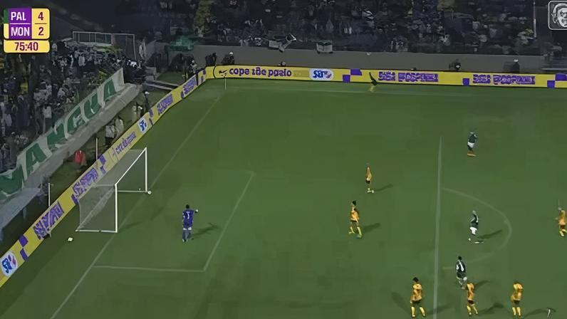 Quarto gol do Palmeiras foi confirmado mesmo sem a bola cruzar a linha da meta