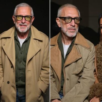 Vincent Cassel e Narah Baptista caminham em Paris com looks combinando