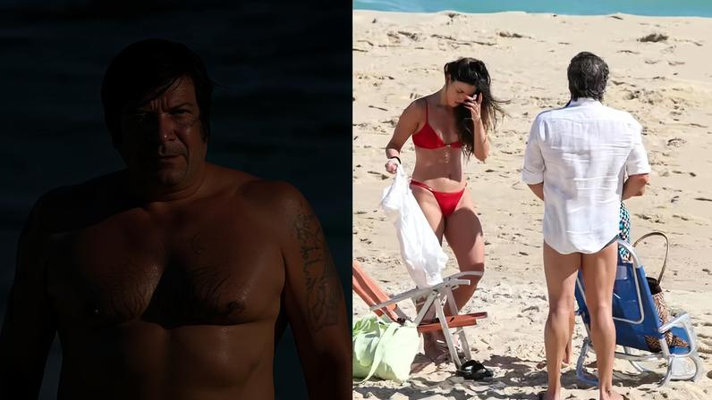 Paulo Ricardo vai à praia no Rio com a família — Foto: Dilson Silva / Agnews