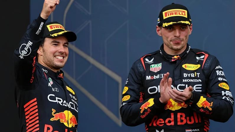 Max Verstappen e Sergio Perez na Fórmula 1 (Giuseppe CACACE / AFP)