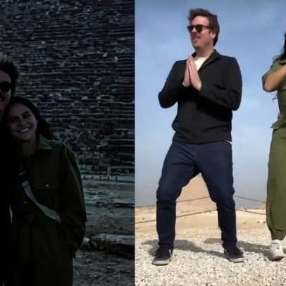 Fabio Porchat e namorada dançam 'Faraó' de Margareth Menezes no Egito