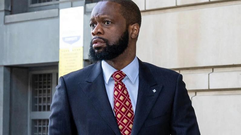 Pras Michel arrives at U.S. District Court on April 3, 2023 in Washington, DC.