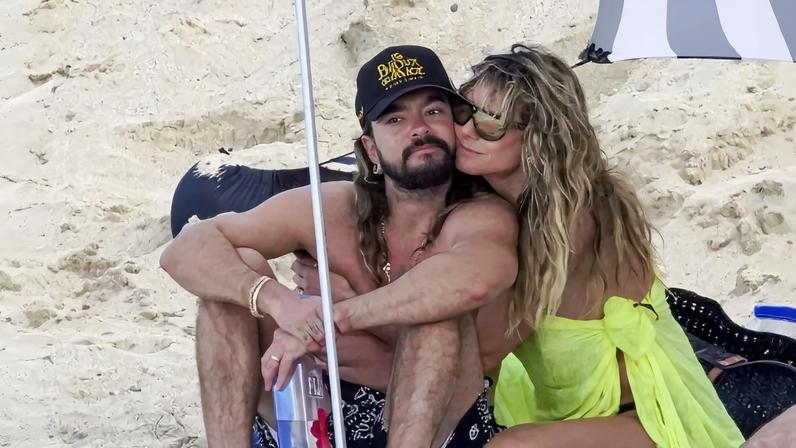 Heidi Klum e Tom Kaulitz são vistos em St. Barts em momento romântico