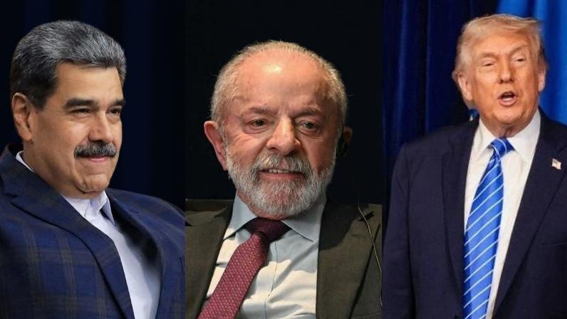 Presidente Lula (ao centro) já tentou mediar situação entre Nicolas Maduro (à esquerda) e Donald Trump (à direita)