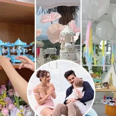 Bordados exclusivos e porcelanas pintadas na festa da filha de Luan Santana
